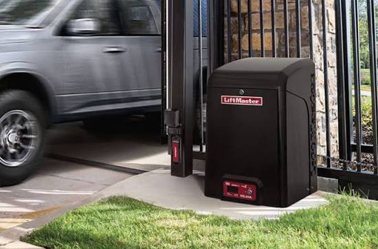 LiftMaster gate operator installed at a driveway gate